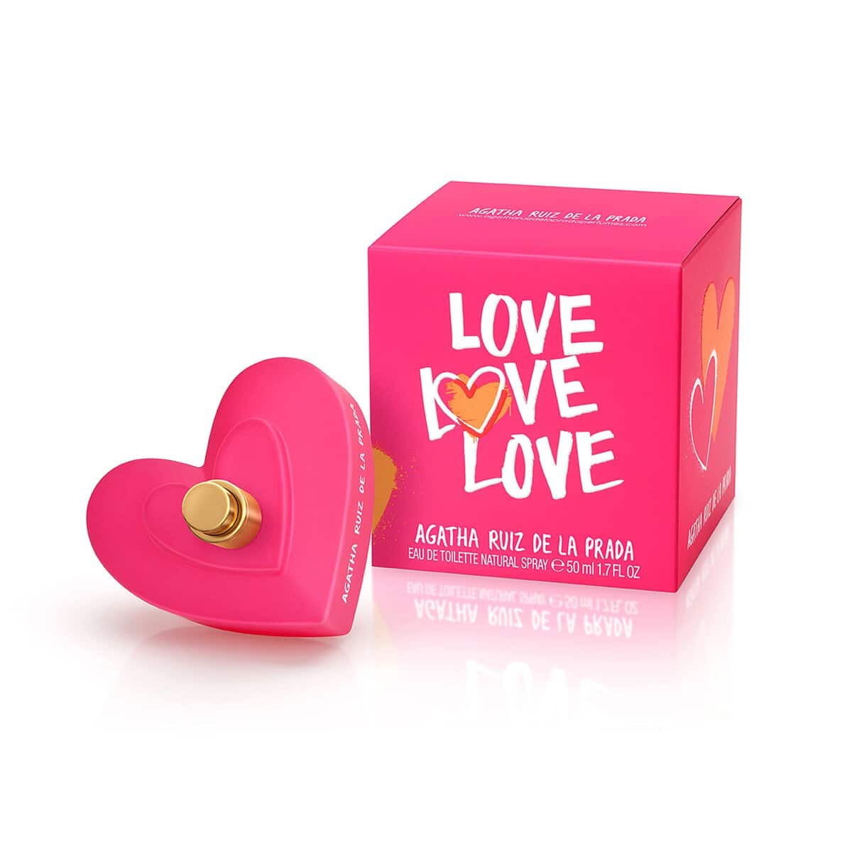 Agatha Ruiz de la Prada Perfumes - Love Love Love, Eau de Toilette Spray per Donne, Agrumi Fruttato con Note Floreali di Rosa e Gelsomino - 50 ml