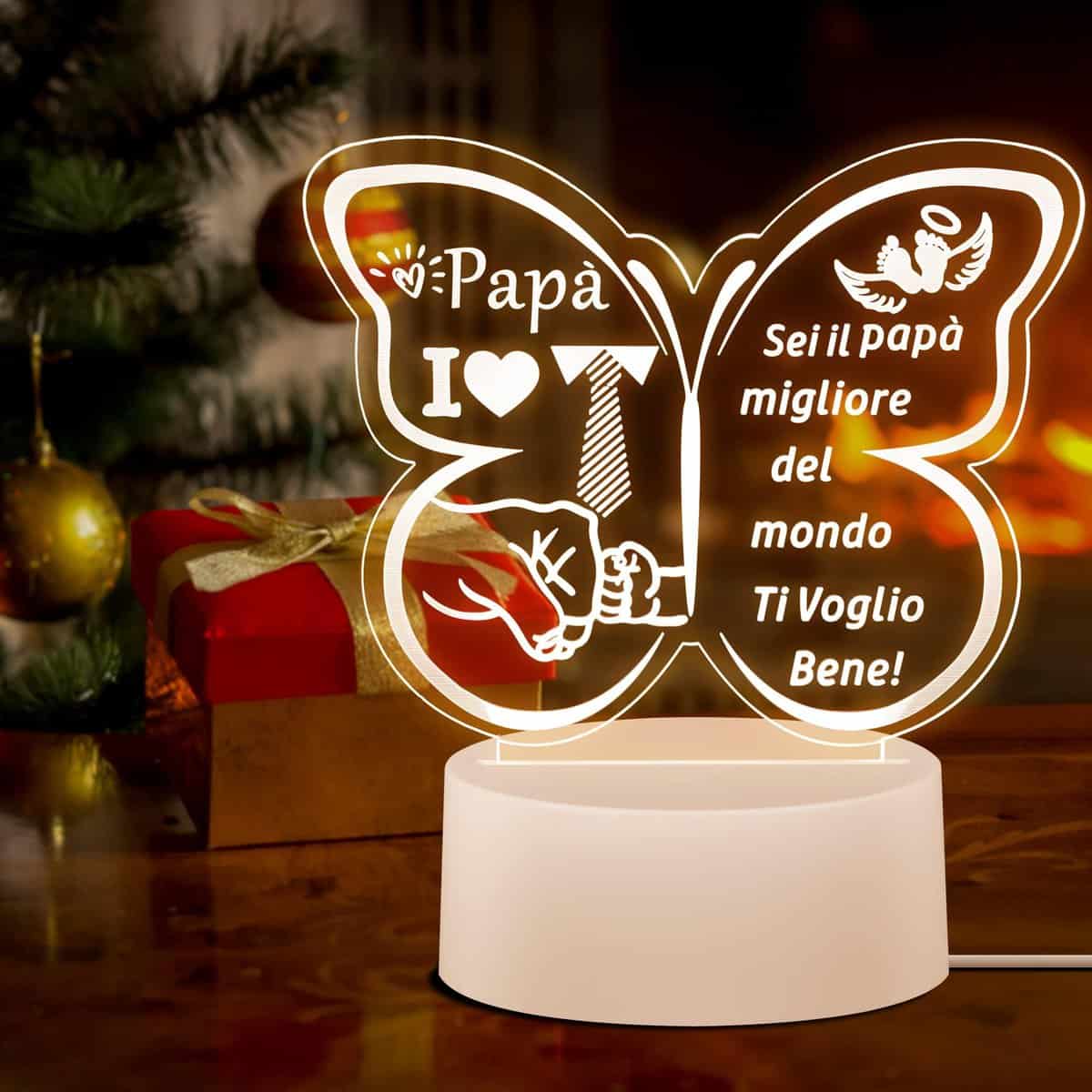 TIDRT Idee Regalo Festa del Papà - Luci Notturne In Acrilico, da Figlio, Per Compleanno