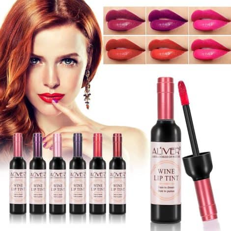Rossetti Liquido a Effetto Vino, Lunga Durata e Idratante, Impermeabili, Colori Matte Opachi in Mini Size