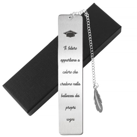 Segnalibro in metallo per laureati, con frase speciale, perfetto come regalo di laurea per donna o uomo, amica o compleanno di Natale.