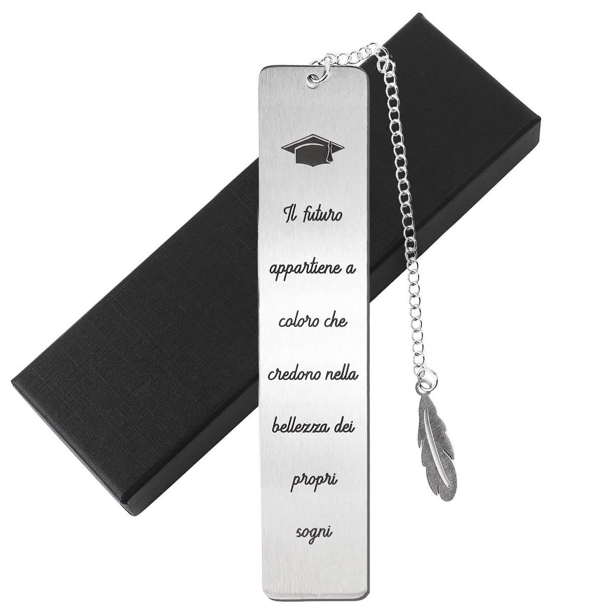 Segnalibro Laurea Metallo con Frase, Regalo Laurea Donna Uomo, Segnalibri Particolari Regalo Amica Donna Natale Laurea Compleanno