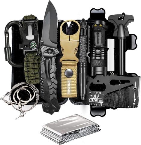 Kit Essenziali per la Sopravvivenza – Perfetto per avventura all’aperto, regali originali per Natale e compleanno.