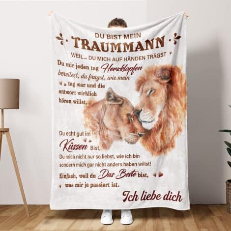 Copriletto per Lui: Regalo perfetto per San Valentino, anniversario e compleanno! Misura 153 x 132 cm.