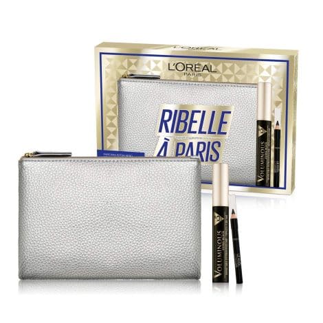 Cofanetto Idea Regalo Make-up Donna L’Oréal Paris, con Mascara Volumizzante Voluminous + Matita Occhi Nera Le Khol, Extra Nero.