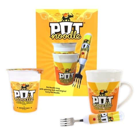 Set completo per preparare tagliatelle con forchetta rotante – Regalo segreto di Babbo Natale per lui e lei – Divertente regalo unisex – Include Originale Noodle al Curry.
