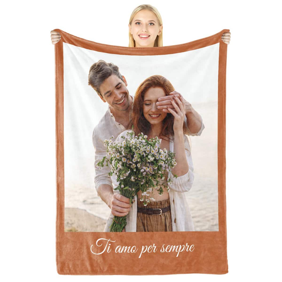 Giftove Idee Regalo Personalizzato per Compleanno e Anniversario, Coperta Personalizzata con Foto, Regali Personalizzati per Lui e Lei, Regalo Fidanzato Fidanzata Originale, Regalo Donna e Amica