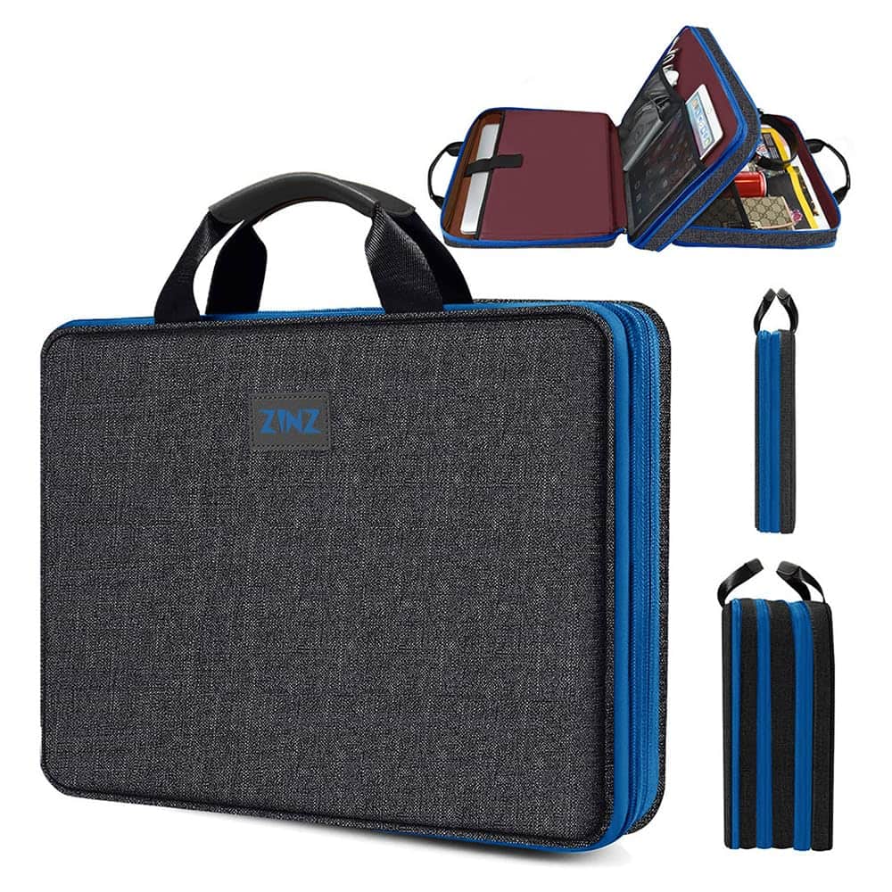 ZINZ Sottile ed Espandibile 15 15,6 16 Pollici Custodia Borsa Impermeabile, Computer Borsetta Ventiquattrore Compatibile con 15"-16" MacBook PRO HP ASUS dell Lenovo Ace,Nero Blu