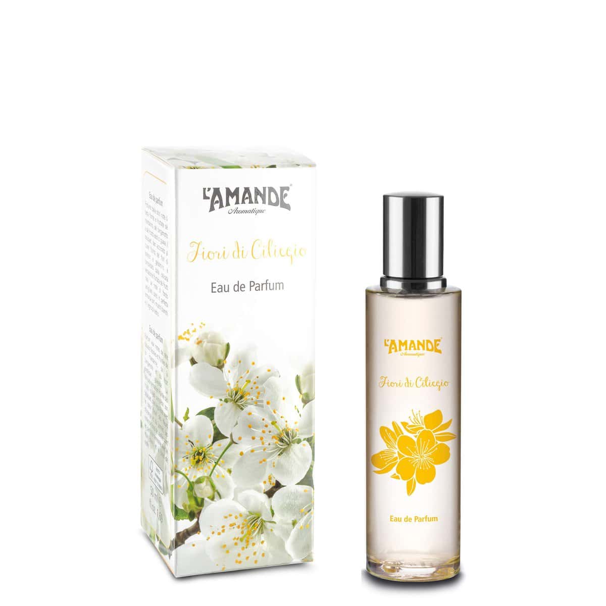 L'AMANDE - Profumo Donna Fresco e Delicato per Pelli Sensibili dai Sentori Agrumati e Fruttati, Eau de Parfum con Ingredienti Naturali non Irrita la Pelle - Fiori di Ciliegio, 50 ml