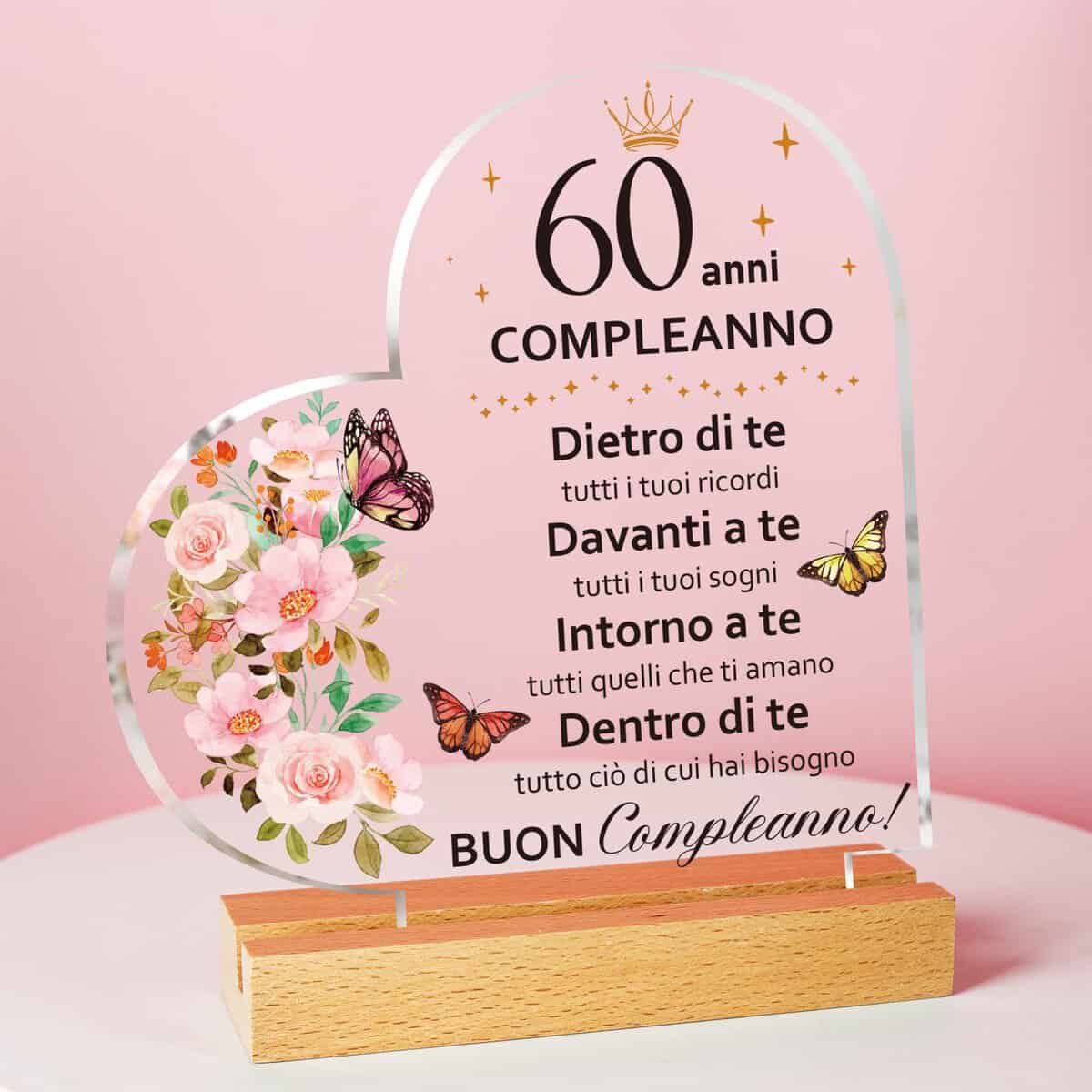 60 Anni Compleanno Donna, 60 Anni Regalo Compleanno 1963, Regalo Amica Compleanno, Ornamenti Decorativi Trasparenti, 60 Anni Regal Mama, Papa, Nonna, Sorella, Idee Regalo Amica Compleanno