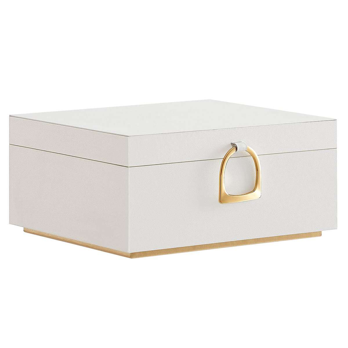 SONGMICS Scatola Portagioie a 2 Livelli, Porta Gioielli con Maniglia, Vassoio Rimovibile, Effetto Fluttuante, 20,5 x 24 x 11 cm, Idea Regalo, Bianco JBC165W01