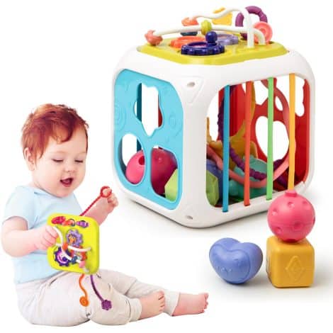 Gioco Montessori Multifunzione per Bambini 18+ con Attività Motorie e Tabellone – Regalo Ideale.