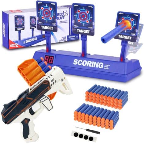 Pallamaglia elettronica per Nerf, punteggio automatico e reset, regalo di Natale e compleanno per ragazzi di 6-10 anni.