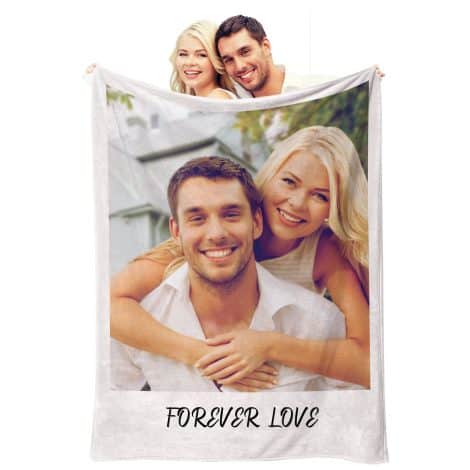 Tessuto d’amore – Coperta personalizzata con immagine per regali unici, partner, marito o moglie (1*Foto-75X100)