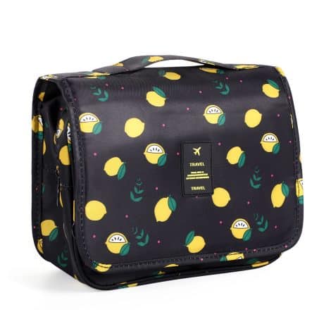Borsa per il trucco da viaggio Yoosso, pratica e impermeabile, colore Blu navy, regalo ideale per Natale.