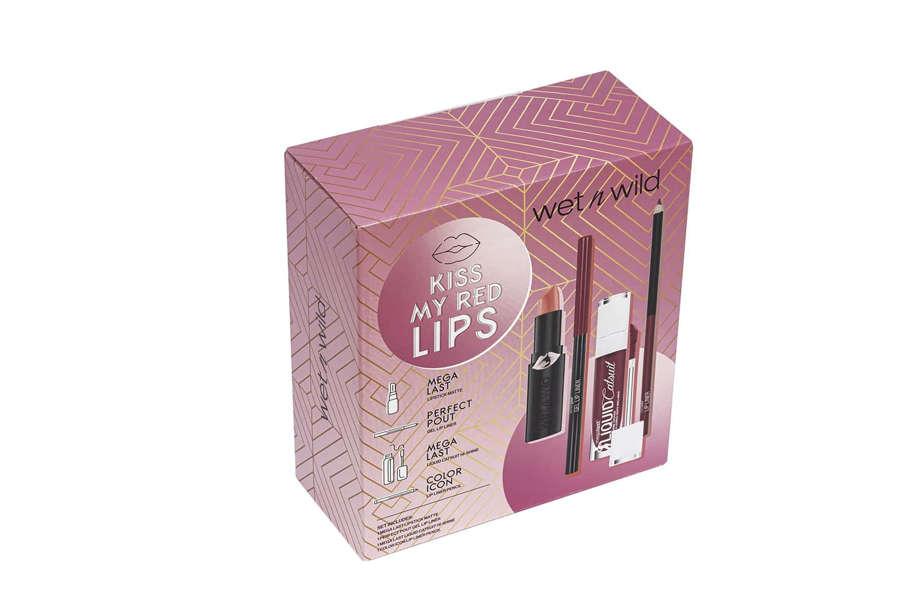 Wet n Wild Kiss My Red Lips Gift Box, Make Up Sets per Ragazze, Make Up Gift Box