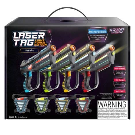 Set di etichette laser ricaricabili con sensori per divertimento all’aperto, adatto a tutte le età.