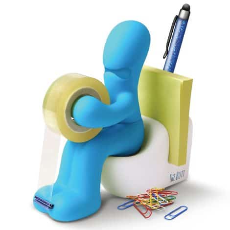 Forniture Glutei – Porta Nastro Adesivo e Portaoggetti – Accessorio Divertente per Ufficio, Casa o Scuola – Nuovo Organizer Scrivania (Blu) – Regalo Perfetto.