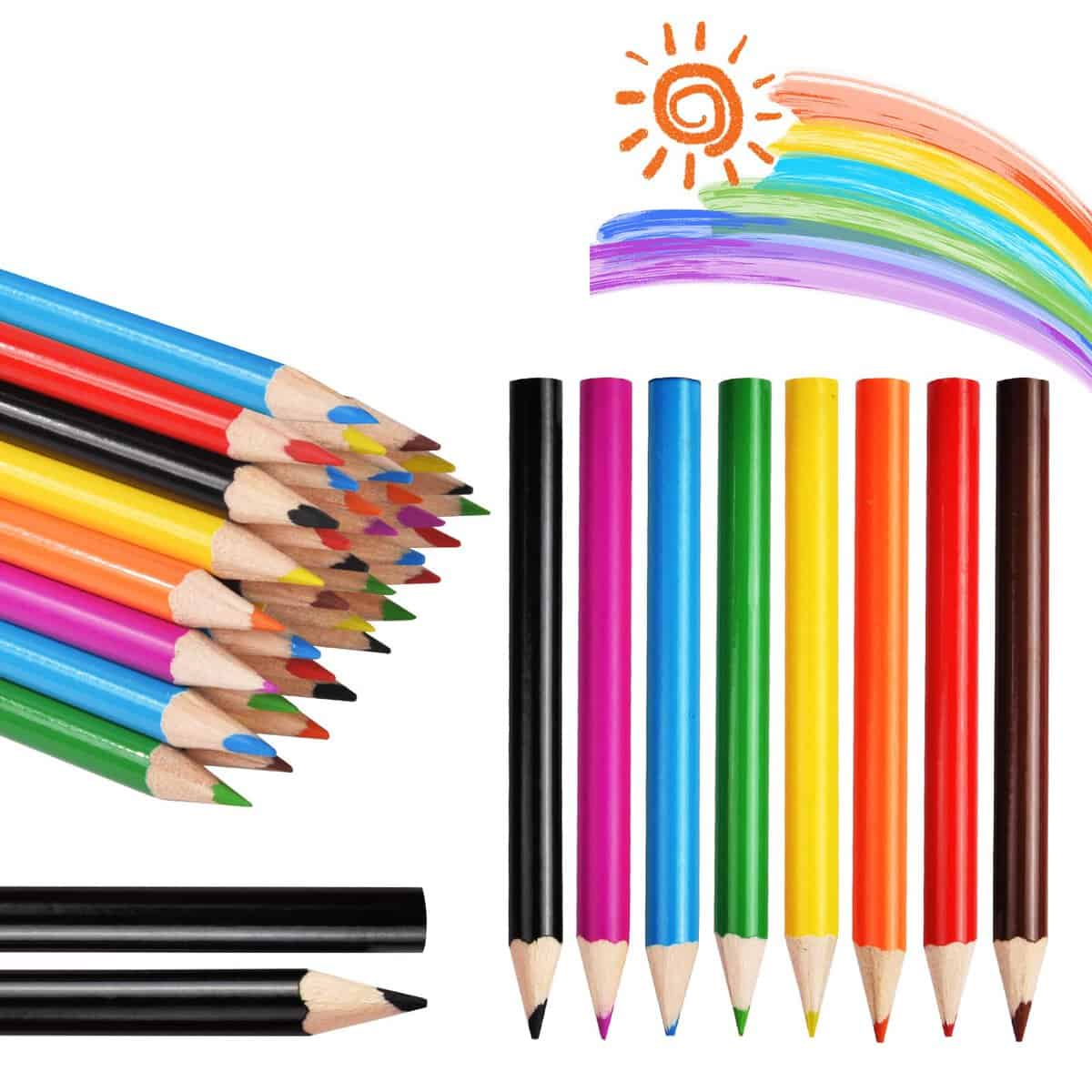 AUAUY Set di 24 con 8 Matite Colorate Ciascuna, Gadget Compleanno Bambini, Piccolo Regalo Contro la Noia, Regalini Fine Festa, Regali di Natale per Bambini