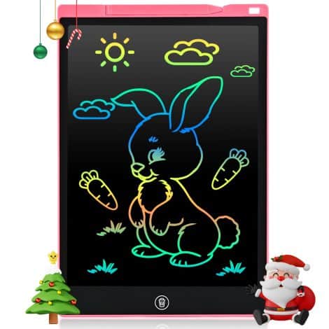 Cimiteria Tavoletta Grafica per Bambini 12″ LCD, Lavagna Cancellabile, Giocattolo Regalo per Bambini 3-7 anni (Rosa).