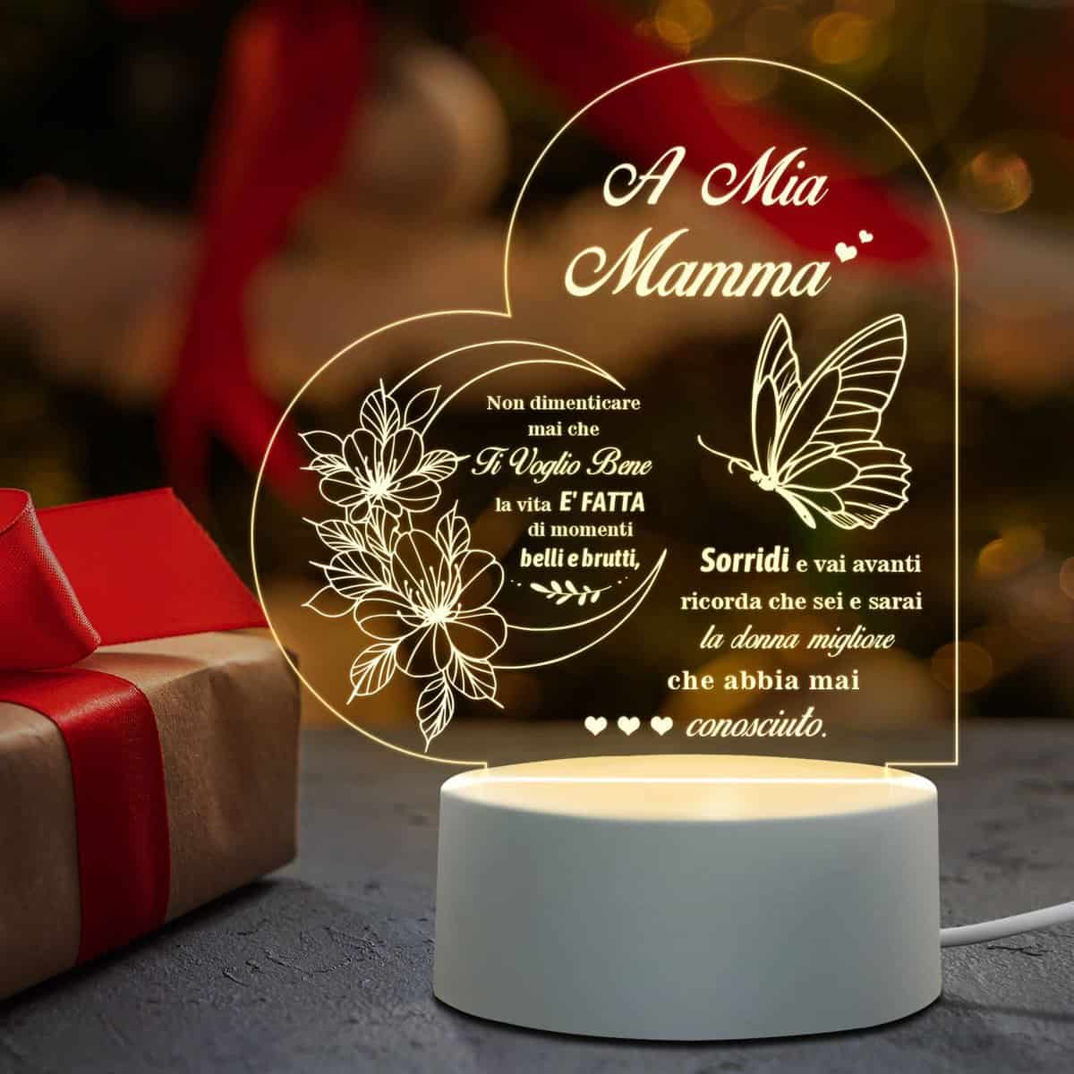 Niyewsor Regalo Mamma, Regalo Mamma Natale, Regalo Mamma Compleanno, Luce Notturna in Acrilico Regali Mamma, Idee Regalo per la Mamma, Regalo Festa Della Mamma, Regali di Natale per Mamma