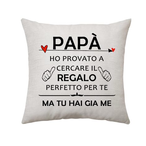 “Federa Cuscino Divertente 45×45 per regalo di compleanno o Natale per papà, idea regalo utile per festeggiare il papà”