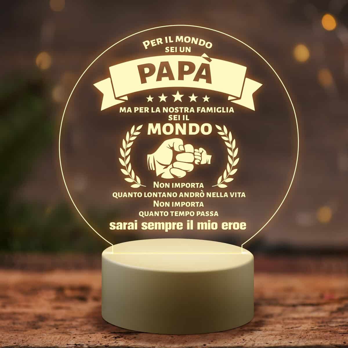 TheGiffter Regalo Papà, Acrilica Luce Notturna Regali per Papà, Regalo Papa Compleanno, Regalo per Papa Natale Ringraziamento Festa Del Papà