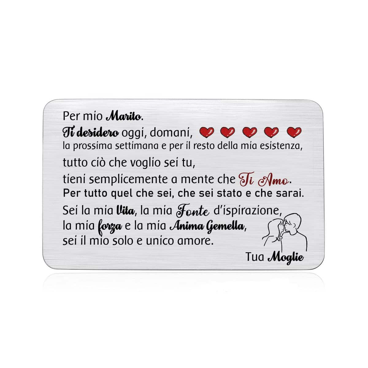 A Mio Marito Portafoglio Inserto Carta Personalizzato per Matrimonio, Anniversario, Compleanno, San Valentino Romantico Tasca Natale