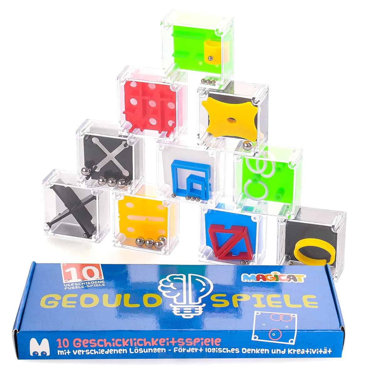 Magicat Confezione da 10 cubi rompicapo puzzle | Puzzle per bambini ed adulti, giocattolo da regalare, regalo per festa e pinata, compleanno