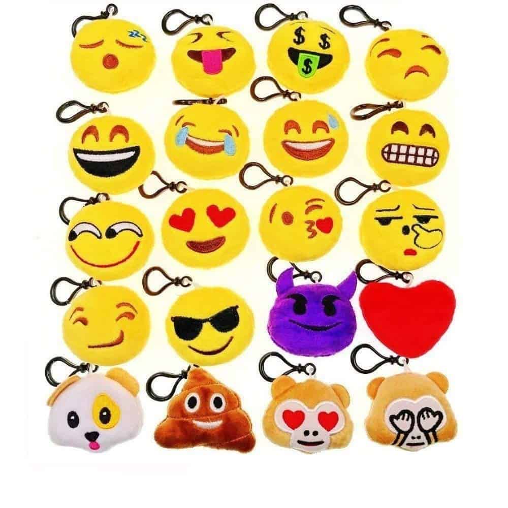 JZK 20 Piccoli giochi giocattoli peluche 5cm mini emoji portachiavi emoticon whatsapp regalo compleanno Natale bomboniera festa bambini adulti
