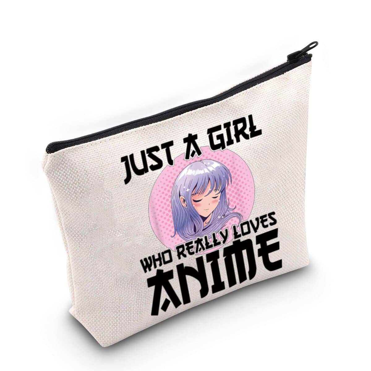 LEVLO Anime Fans Make up Bag Anime Amante Regalo Solo Una Ragazza Che Ama Davvero Anime Cosmetici Make up Bag Per Donne Ragazze, Ama l'anime
