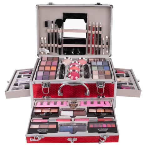 JasCherry Set completo di trucchi per il make-up in una valigetta.