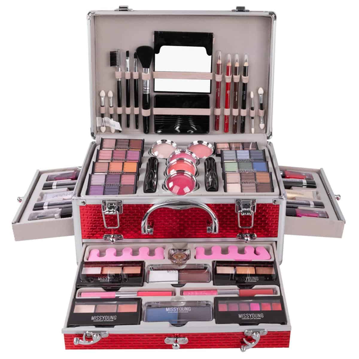 JasCherry Set di Trucchi Make Up Cosmetico Valigia per il Trucco Kit Trucchi Tutto in Uno Tavolozza per Beauty Case Make Up Scatola Completo Valigetta con ombretto, Blush polvere e Lucidalabbra #3