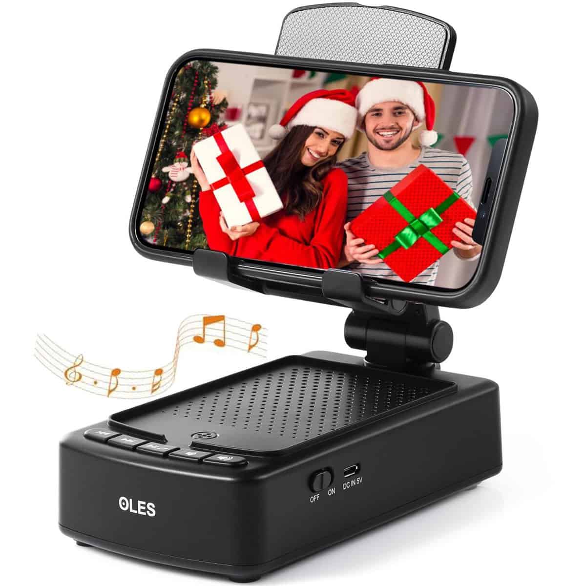 OLES - Supporto per telefono cellulare con Bluetooth, per uomini, papà, donne che non vogliono nulla, supporto regolabile per tablet con altoparlante wireless, gadget tecnici per scrivania, ideale