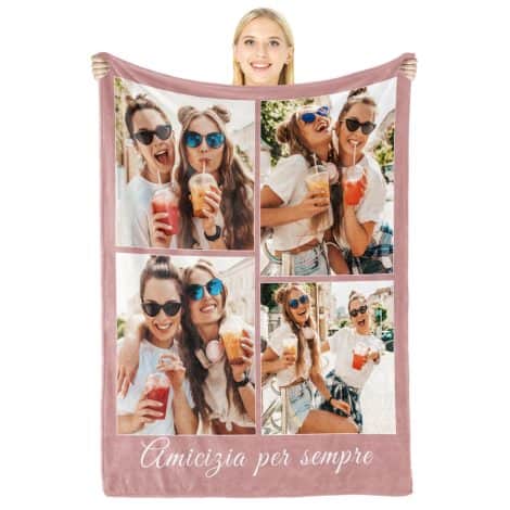“Coperta Foto Personalizzata Giftove, Regalo Originale per Compleanno e Anniversario, Donna, Amica, Lei”