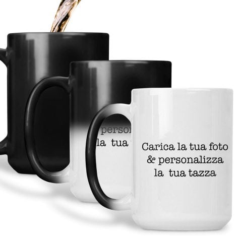 Tazza personalizzabile che cambia colore con foto, testo, e nome – Teetaly Tazza Magica.