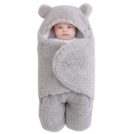 Coperta avvolgente Petyoung con cappuccio per neonati, calda e morbidissima, perfetta per l’inverno.
