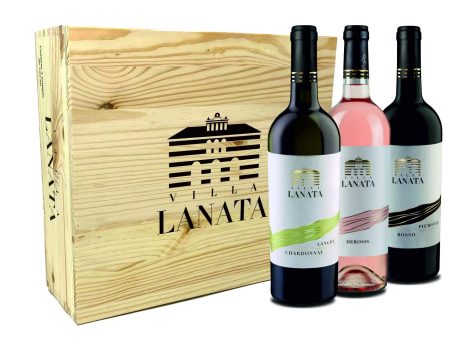 Pacco 3x750ml di Villa Lanata, Chardonnay in cassetta di legno con Piemonte Rosato e Rosso.