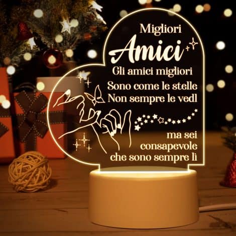 Regali Donne – Compleanno, Incisione Luci Notturne, Migliori Amici, Lei, Sorelle, Moglie, Amicizia, Natale Anniversario.