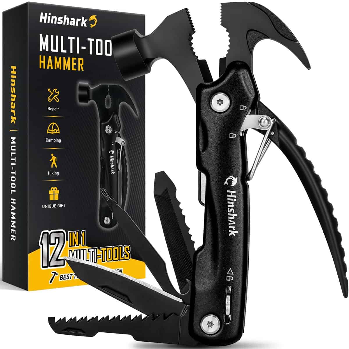 Regalo Uomo, Idee Regalo Uomo Regali per Lui/Papà, Hinshark 12 in 1 Multiuso Gadget Utili, Regalo Uomo Compleanno Originale, Regalo Anniversario per Lui, Regalo Festa del Papà, Idee Regalo Natale Uomo