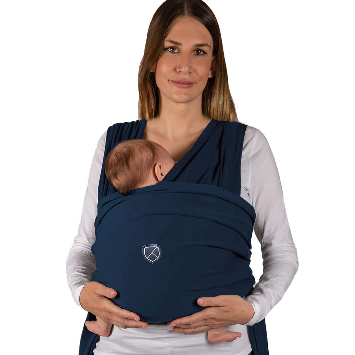 Koala Babycare Fascia neonato porta bebè - Cuddle Band 2.0 Ancora più Resistente – Fascia per neonati in cotone organico testata fino a 15 kg - Facilmente Regolabile e Unisex - Blu