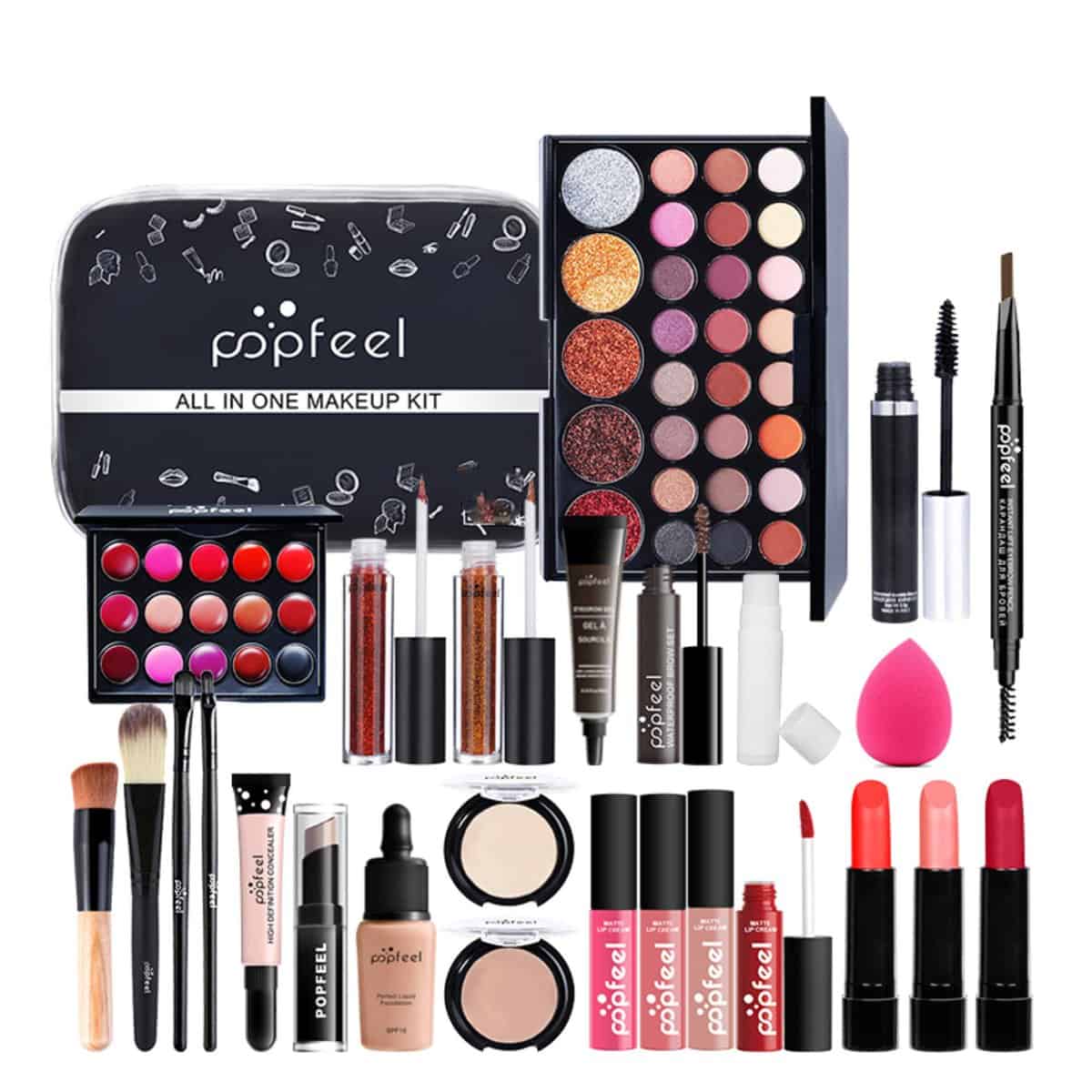 Kit per Trucco Completo, 30 Pezzi Cosmetico Valigetta per Principianti con Ombretti Correttore Rossetto Lucidalabbra Fard ecc - Sorpresa Regalo Trousse di Trucchi, per l'uso quotidiano e viaggio#4