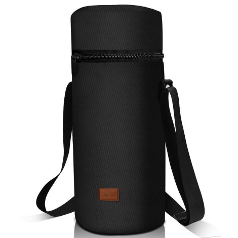 Sacca termica per bottiglie di vino da 1,5L con tracolla regolabile, perfetta per regali di Natale.
