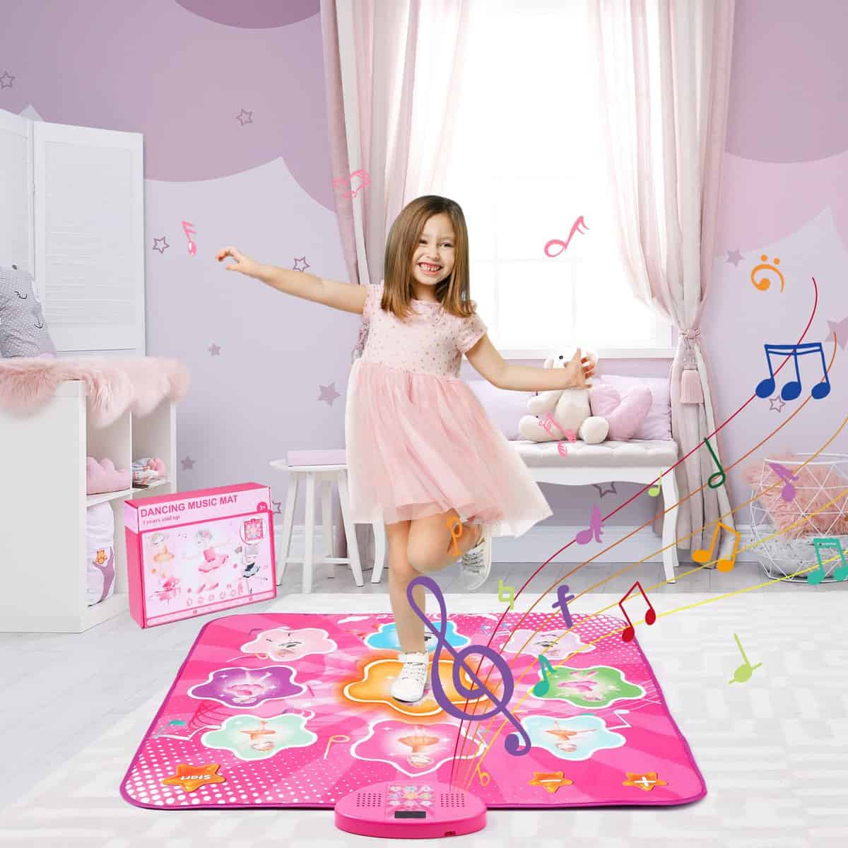 URMYWO Tappetino da Ballo per Bambini, Tappetino da Ballo Giocattolo Tappeto Musicale da Ballo, 7 modalità di Gioco, Musica Integrata, Regali Compleanno per Ragazzi Ragazze 3 4 5 6 7 8 9+ Anni