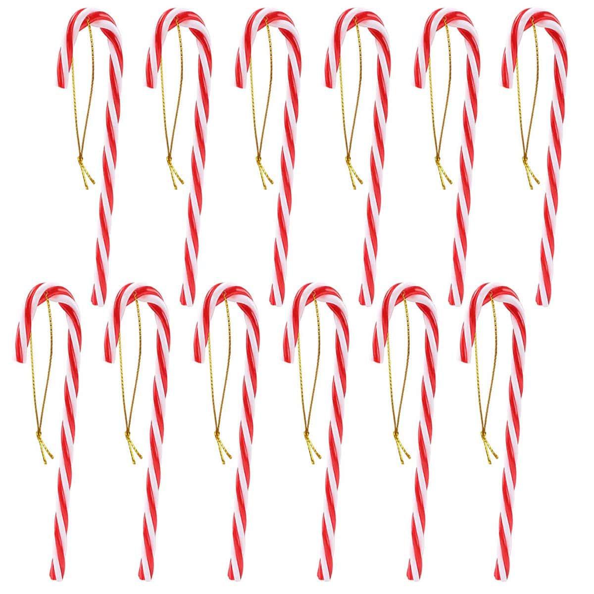 Annhao Decorazioni Albero di Natale 30 Pezzi, Plastica Candy Cane di natalizie per Attaccatura in Albero di Natale Wall Home Party Decorazioni Ornamenti con Cordino