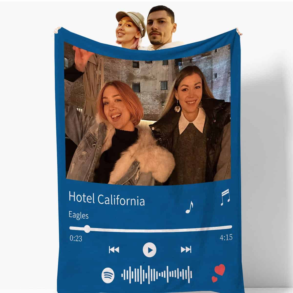 Yasion Coperta fotografica personalizzata Regali personalizzati per le donne I suoi adulti Uomini Mamma Ragazza Cane Compleanno Coppia Sorella San Valentino Madri signore papà Natale-YS721-Spotify-1