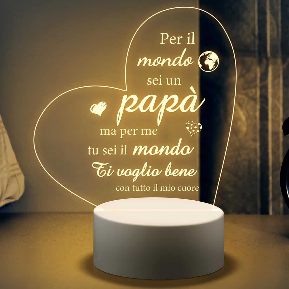 Blumuze Regalo Papa, Acrilico Lampada Regali Per Papà, Regalo Compleanno Papà, Regalo Papà Natale Compleanno Da Figlia Figlio, Festa Della Papà Idee Regalo Festa Dei Padri