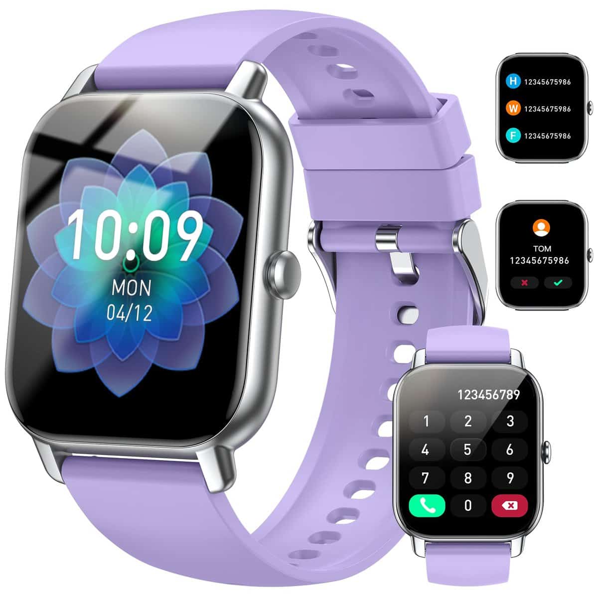 Nerunsa Smartwatch Donna Uomo, Effettua o Risposta Chiamate, 1.85" Orologio Smartwatch, Smart Watch con Cardiofrequenzimetro/Monitoraggio del Sonno, 100+ Sport Impermeabil IP68 Fitness Tracker per Android iOS
