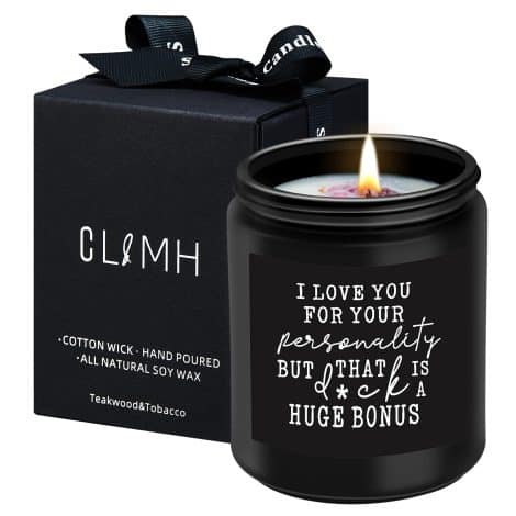 Candele profumate al profumo di teak e tabacco, idea regalo originale per lui, ideale per San Valentino, anniversari e compleanni.