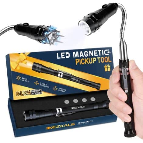 Regalo Uomo: Asta Magnetica Telescopica con Luce LED, Idee Regalo Maschili per Natale e Festa del Papà