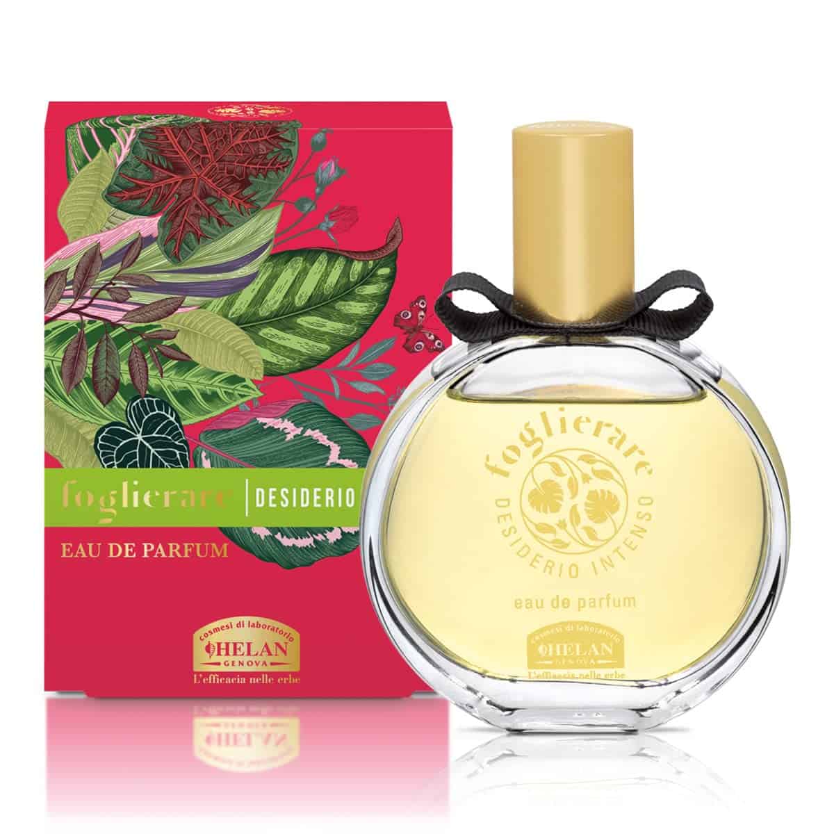 Helan, Foglierare, Desiderio Intenso - Profumo Donna dalla Fragranza Gourmand, Eau de Parfum Orientale dalle Note di Pesca, Fiori d'Iris e Patchouli, con Vaniglia e Ambra - Profumi Donna Esotici, 50ml